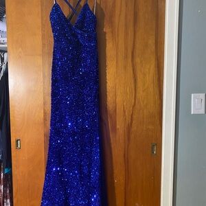 Stunning Lulus Blue Sequin Gown